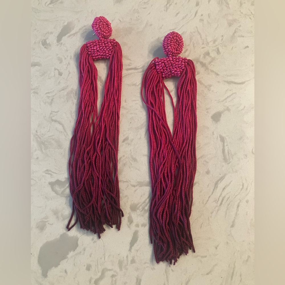 Pink Ombré Tassel Earrings